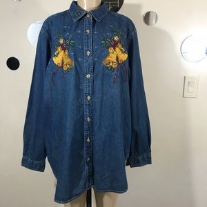 Bobbie Brooks embroidered Christmas shirt 18/20w
